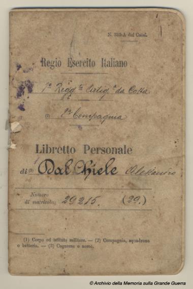 Libretto personale di Alessandro Dal Chiele